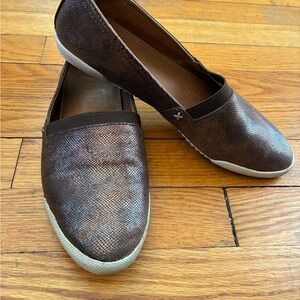 Frye Metallic Brown Loafers